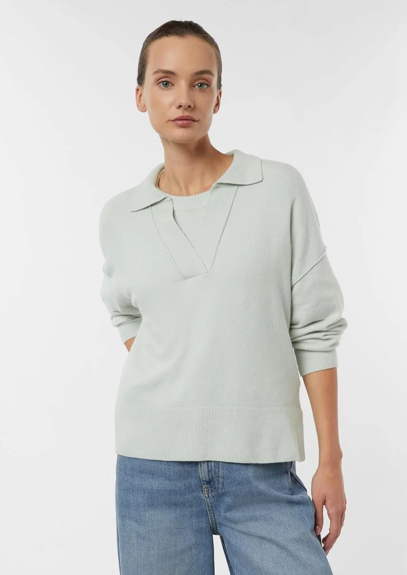 Comma Strickpullover Grün