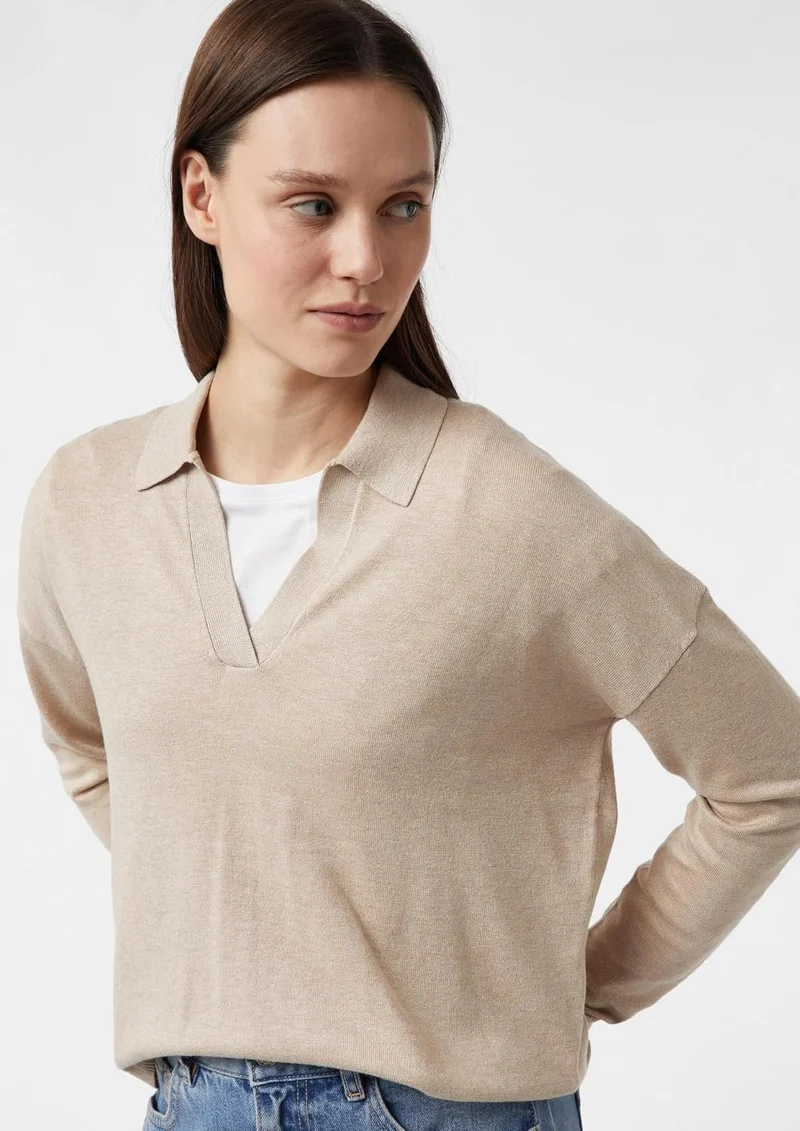 Comma Strickpullover Braun
