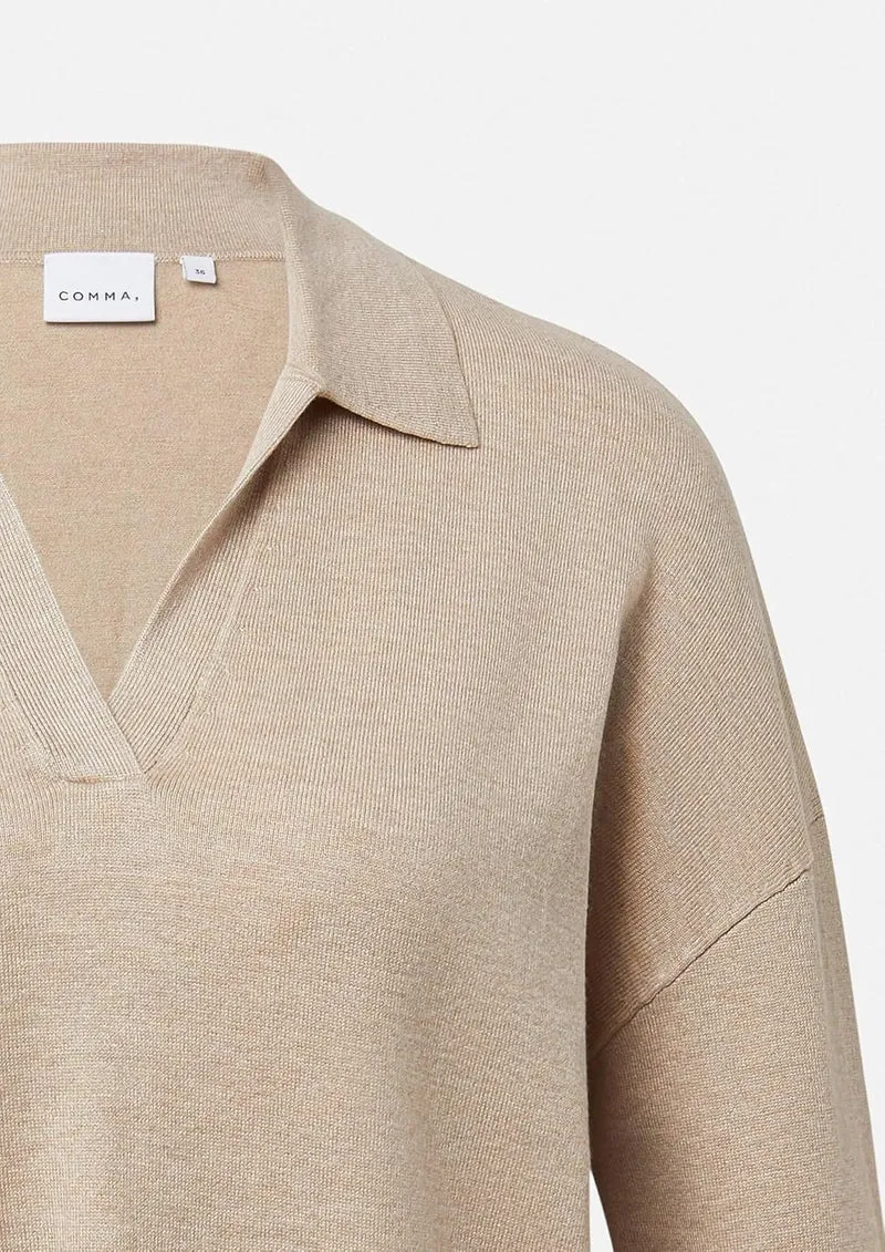 Comma Strickpullover Braun