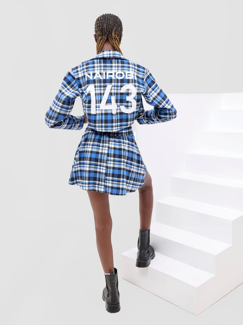 Zoya X Metamorphisized 143 Cropped Jacket - Blue / Black