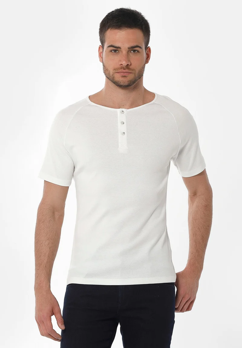 Henley-Shirt aus Bio-Baumwolle mit Raglanärmeln