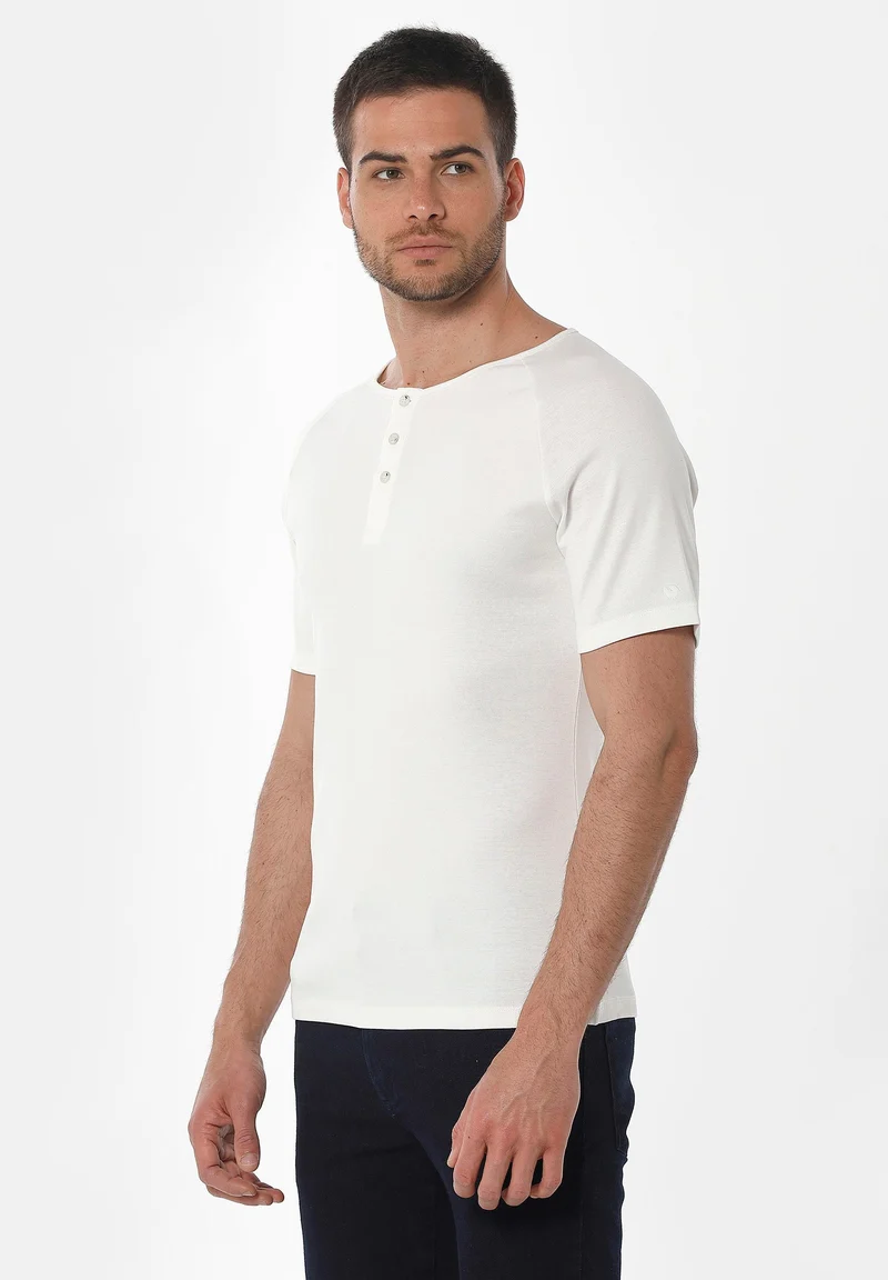 Henley-Shirt aus Bio-Baumwolle mit Raglanärmeln