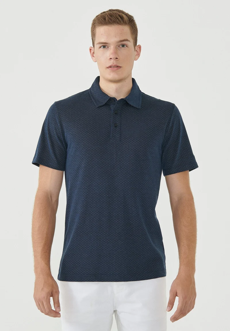 Poloshirt aus Bio-Baumwolle mit Punktmuster