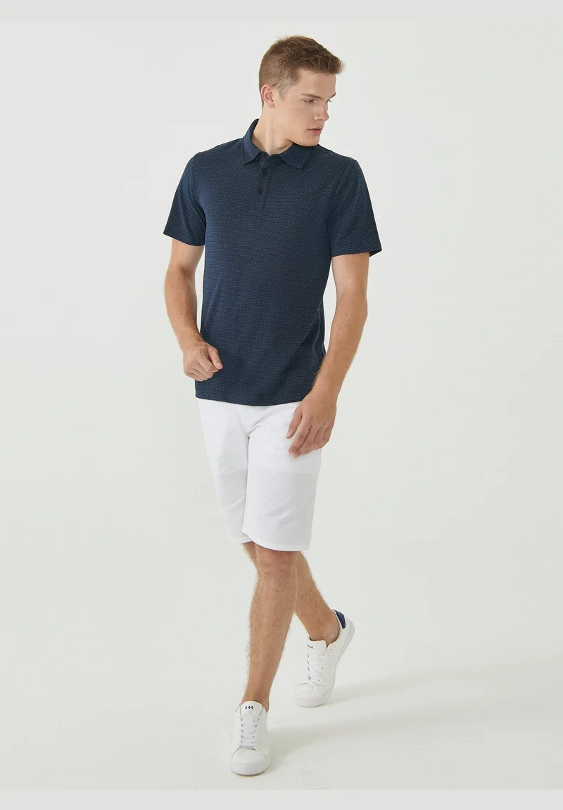Poloshirt aus Bio-Baumwolle mit Punktmuster