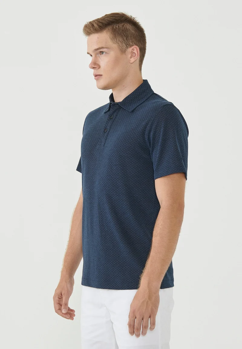 Poloshirt aus Bio-Baumwolle mit Punktmuster