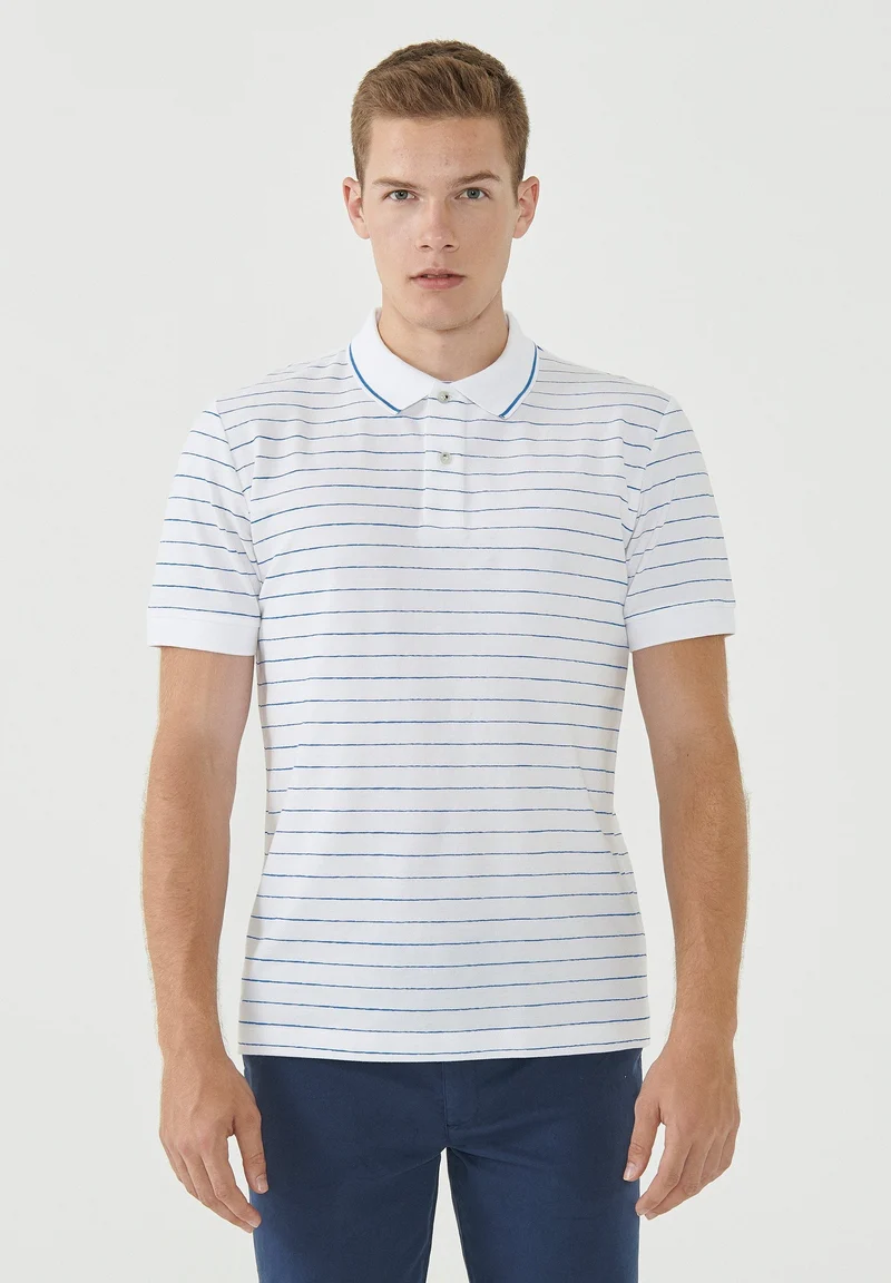 Gestreiftes Poloshirt aus Bio-Baumwolle