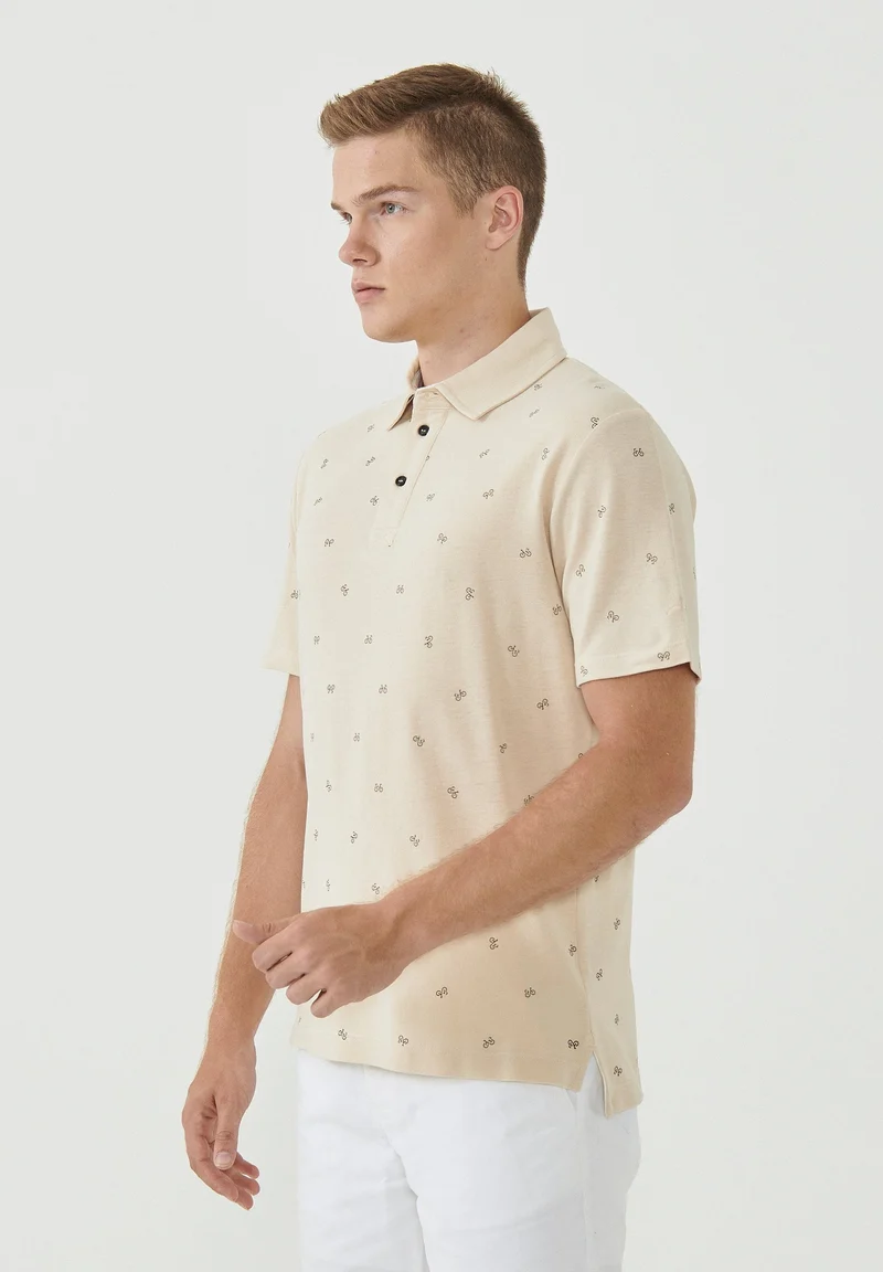 Poloshirt aus Bio-Baumwolle mit Allover-Print