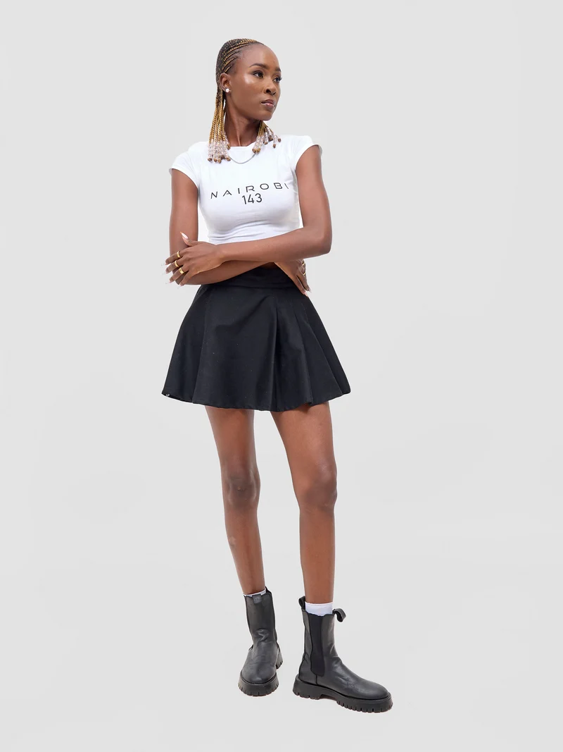 Zoya X Metamorphisized 143 Raglan Sleeve Midriff Top - White