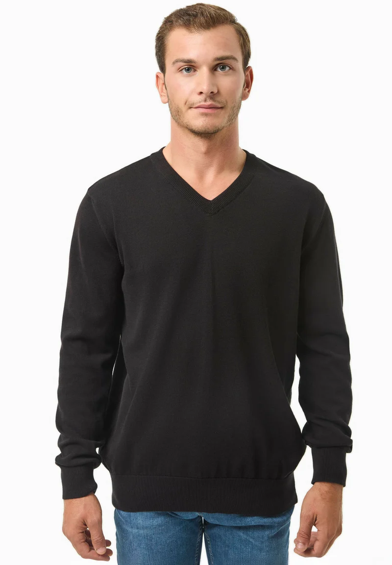 Pullover aus Bio-Baumwolle mit V-Ausschnitt