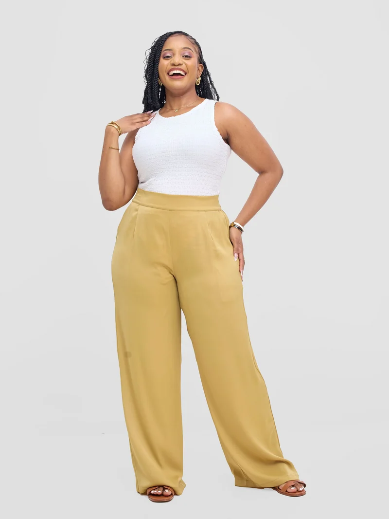 Vivo Tahisa Straight Leg Pants -Light Olive