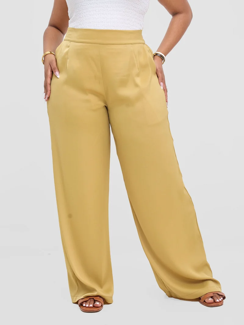 Vivo Tahisa Straight Leg Pants -Light Olive