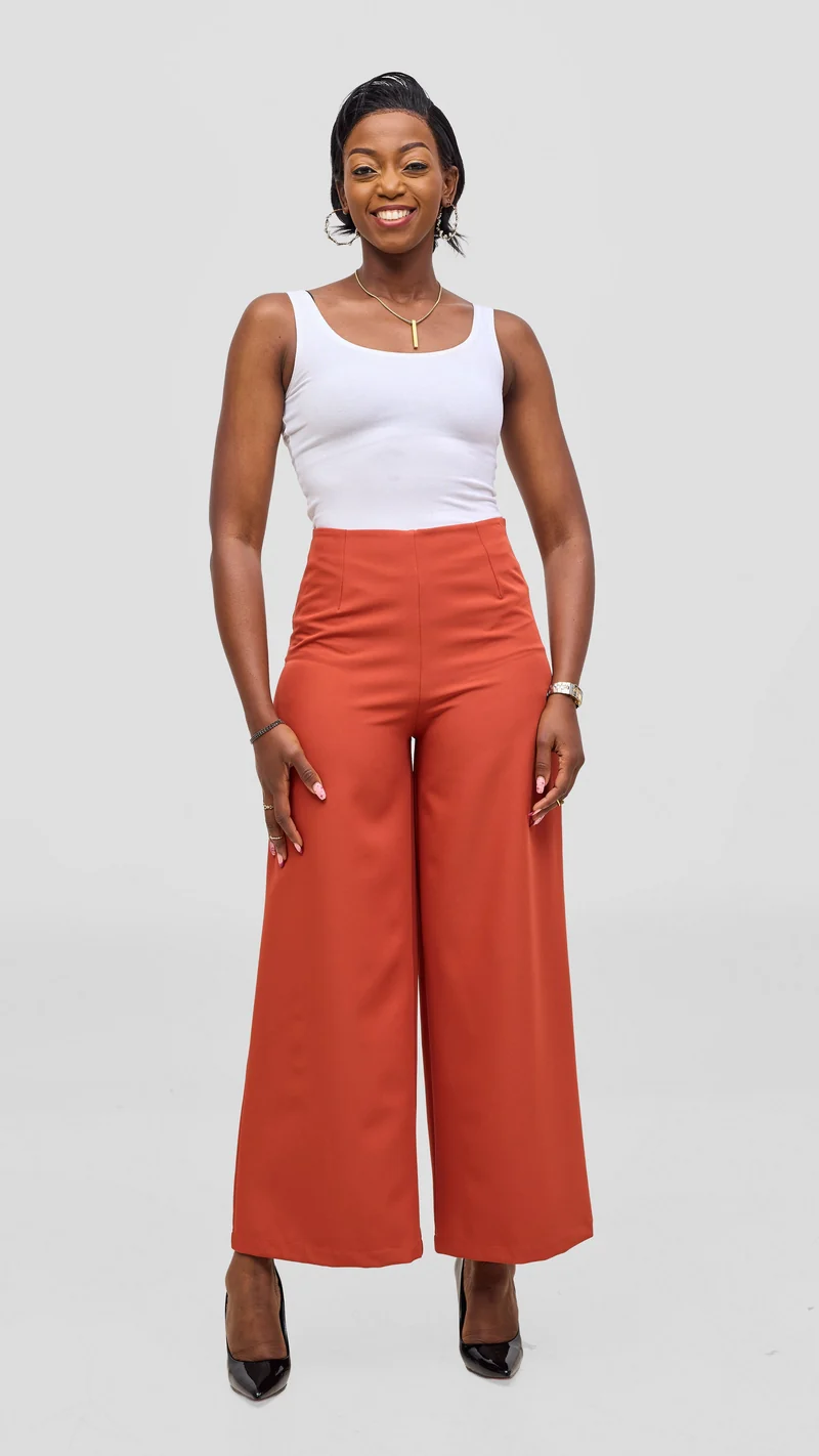 Vivo Tatili Wide Leg Pants - Rust