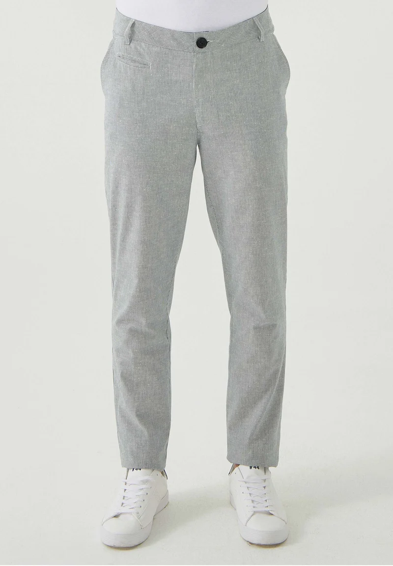 Slim Chino-Hose aus Bio-Baumwolle mit Streifenmuster
