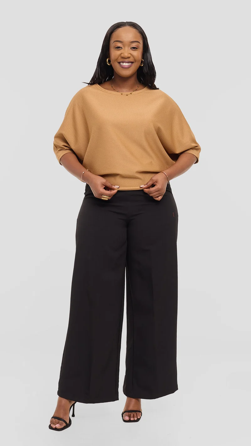 Vivo Dolman Sweater in Rib - Tan