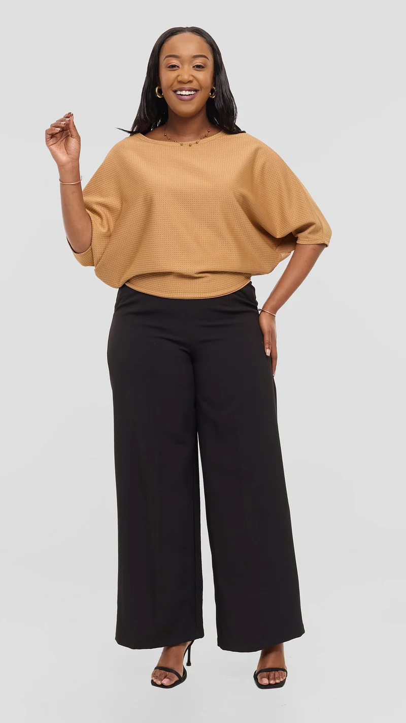 Vivo Dolman Sweater in Rib - Tan