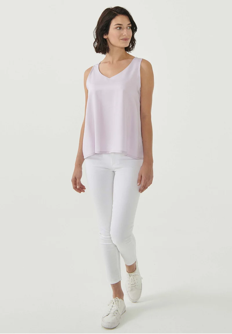 Ärmellose Bluse aus TENCEL™ Lyocell