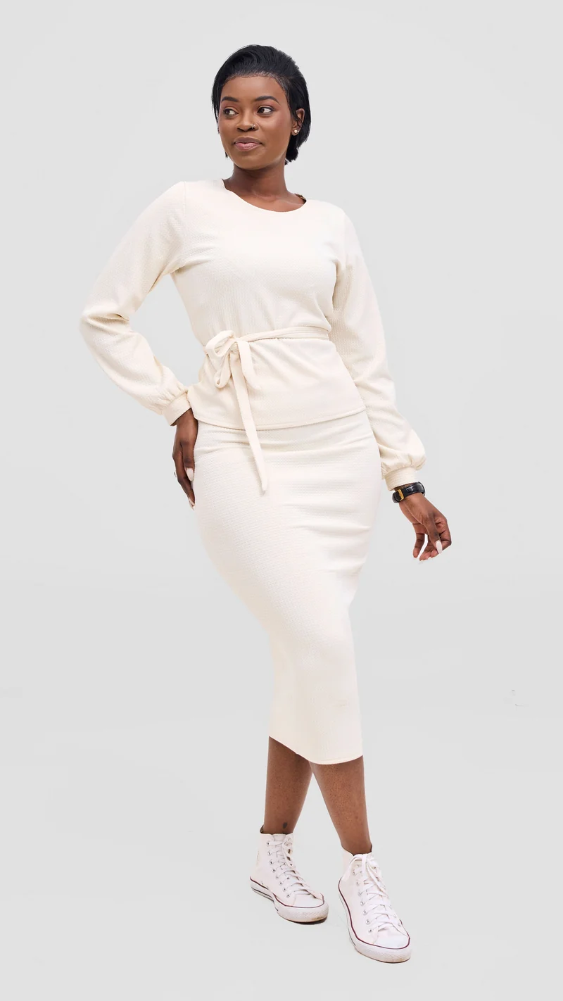 Vivo Selah Midi Skirt - Buttermilk