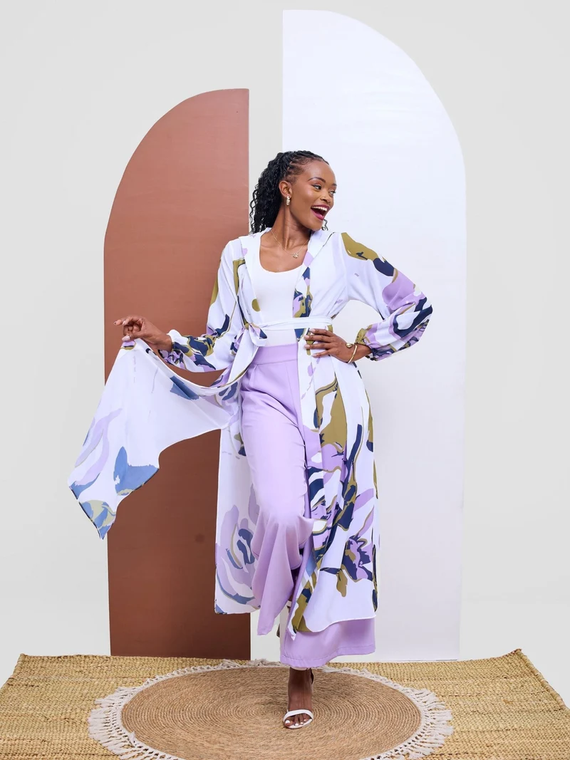 Vivo Kelemi 4.0 Kimono - Lilac / Olive Nashe Print