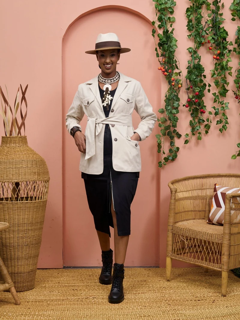 Safari by Vivo Chui Lined Jacket - White Cloud