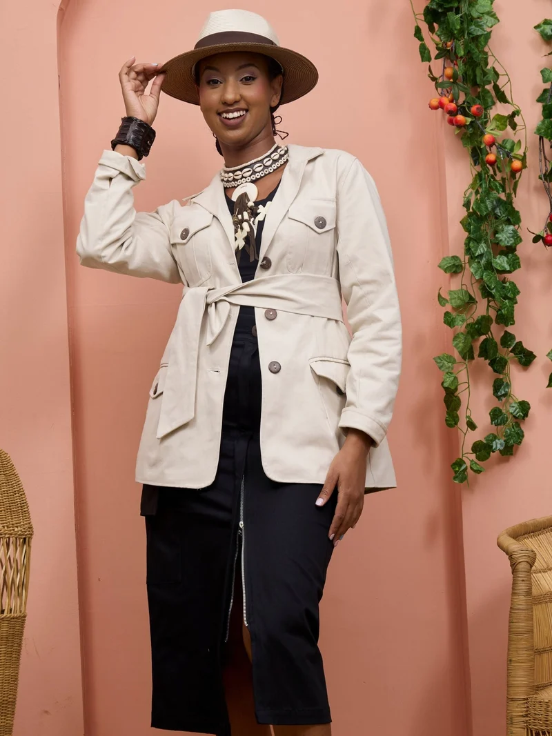 Safari by Vivo Chui Lined Jacket - White Cloud