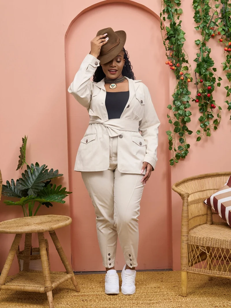 Safari by Vivo Chui Lined Jacket - White Cloud