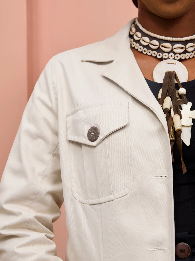 Safari by Vivo Chui Lined Jacket - White Cloud