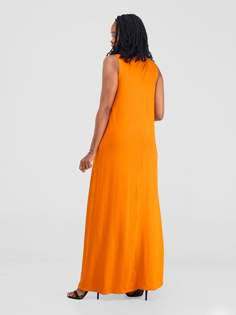 Vivo Mock Maxi Dress - Orange
