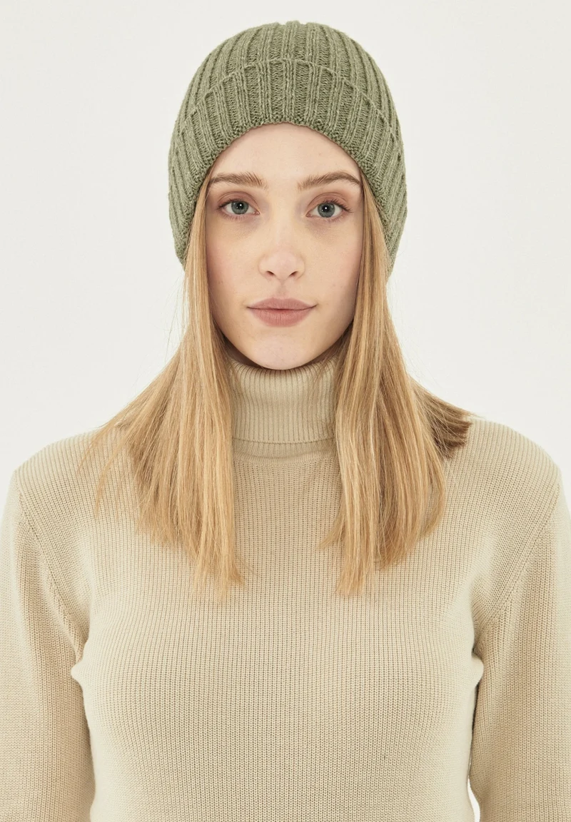 Unisex Strick-Beanie aus Bio-Merinowolle und Bio-Baumwolle