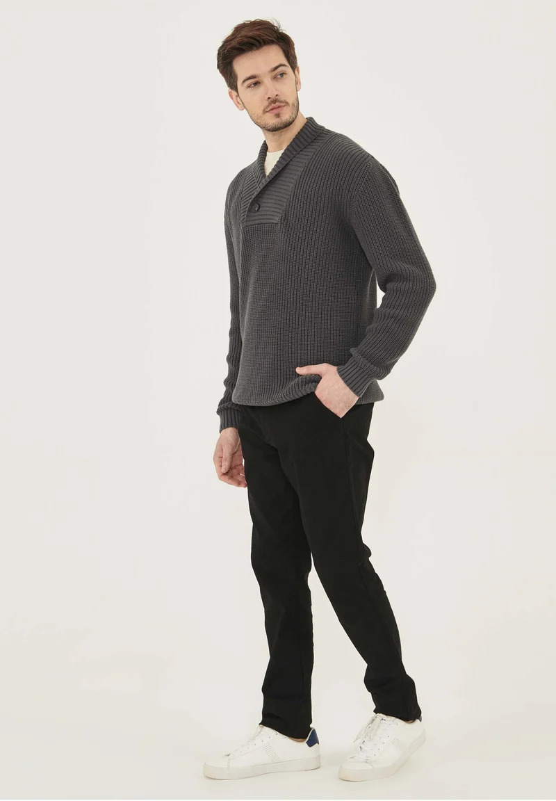 Schalkragen Pullover aus Bio-Baumwolle