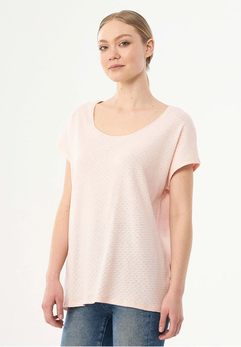 T-Shirt aus Bio-Baumwolle mit Strukturmuster