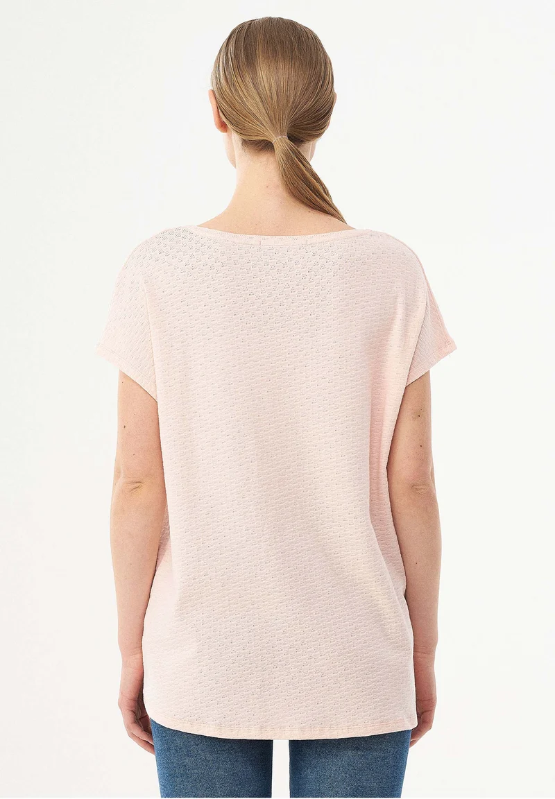 T-Shirt aus Bio-Baumwolle mit Strukturmuster