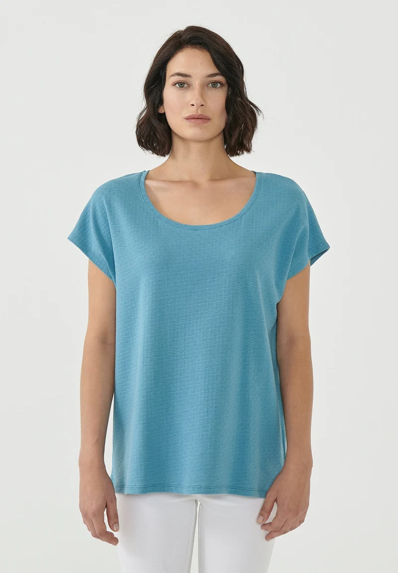 T-Shirt aus Bio-Baumwolle mit Strukturmuster