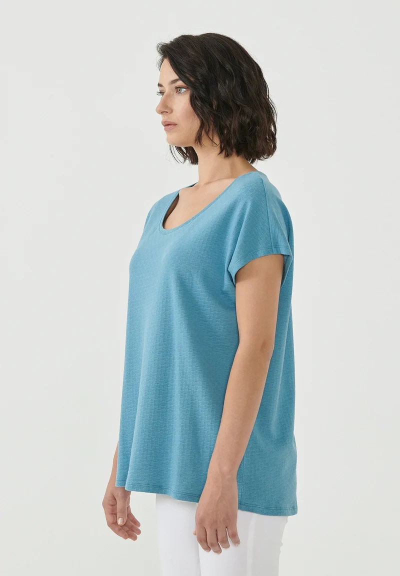 T-Shirt aus Bio-Baumwolle mit Strukturmuster