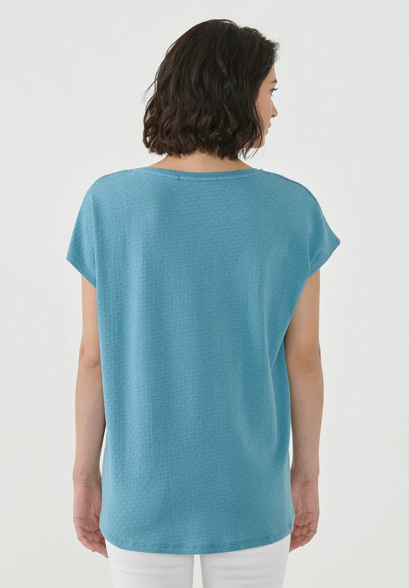 T-Shirt aus Bio-Baumwolle mit Strukturmuster