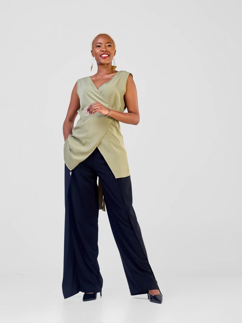 Vivo Mira Reversible Wrap Top - Lime