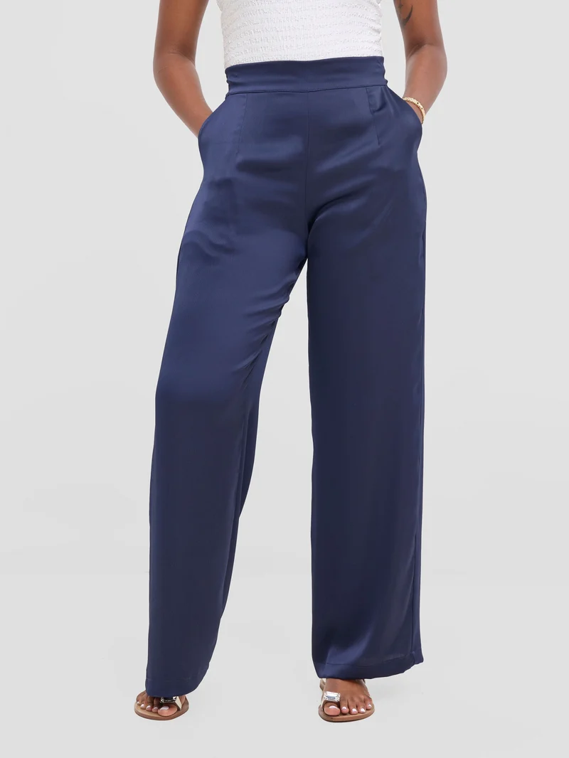 Vivo Tahisa Straight Leg Pants -Midnight Blue