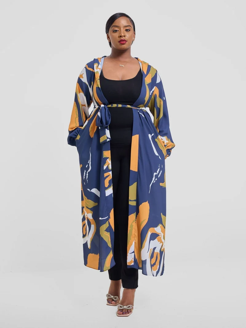 Vivo Kelemi 4.0 Kimono - Navy / Mustard Nashe Print