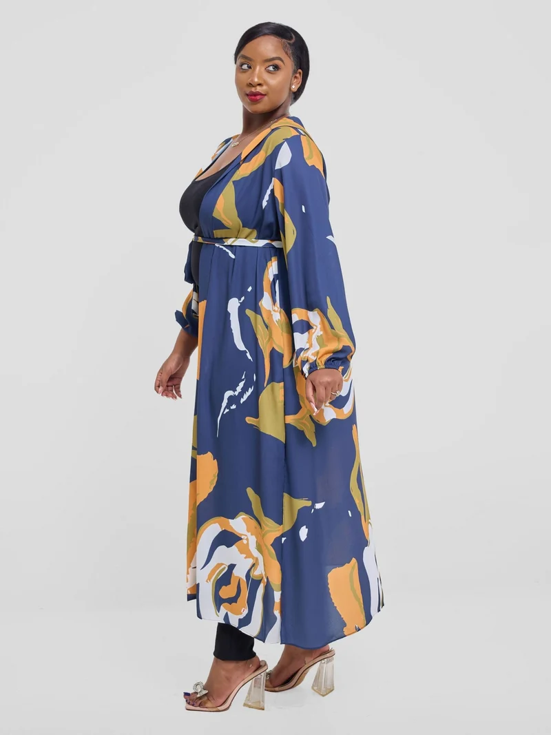 Vivo Kelemi 4.0 Kimono - Navy / Mustard Nashe Print