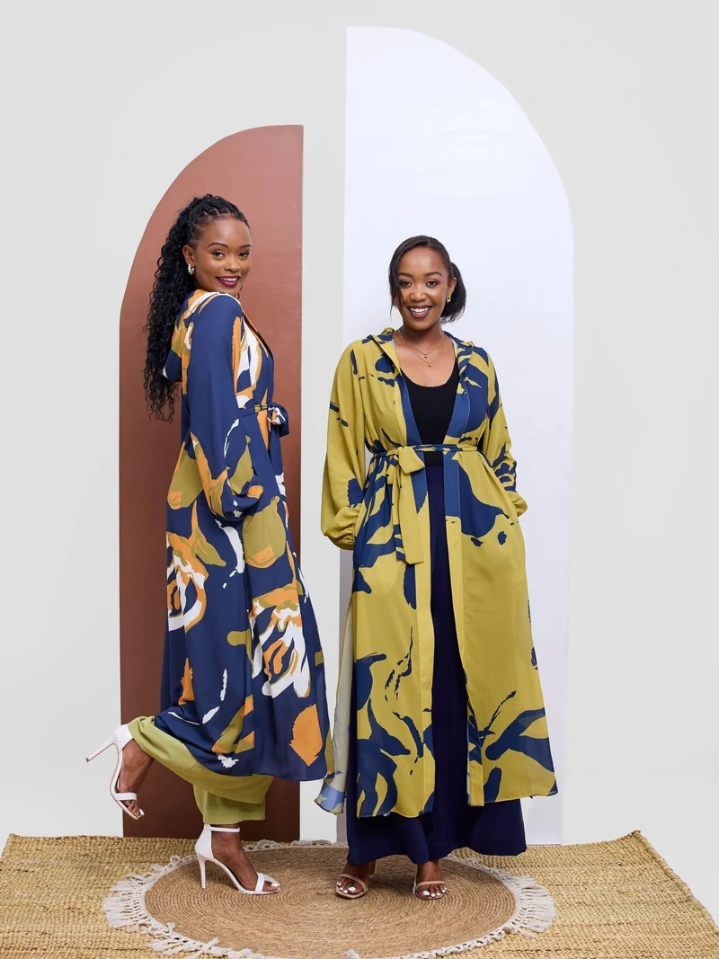 Vivo Kelemi 4.0 Kimono - Navy / Mustard Nashe Print