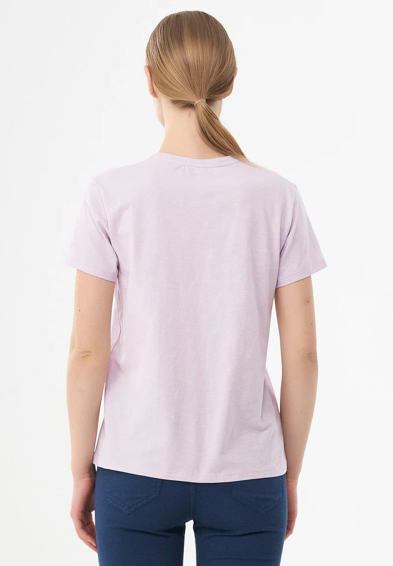 Basic T-Shirt aus Bio-Baumwolle mit V-Ausschnitt