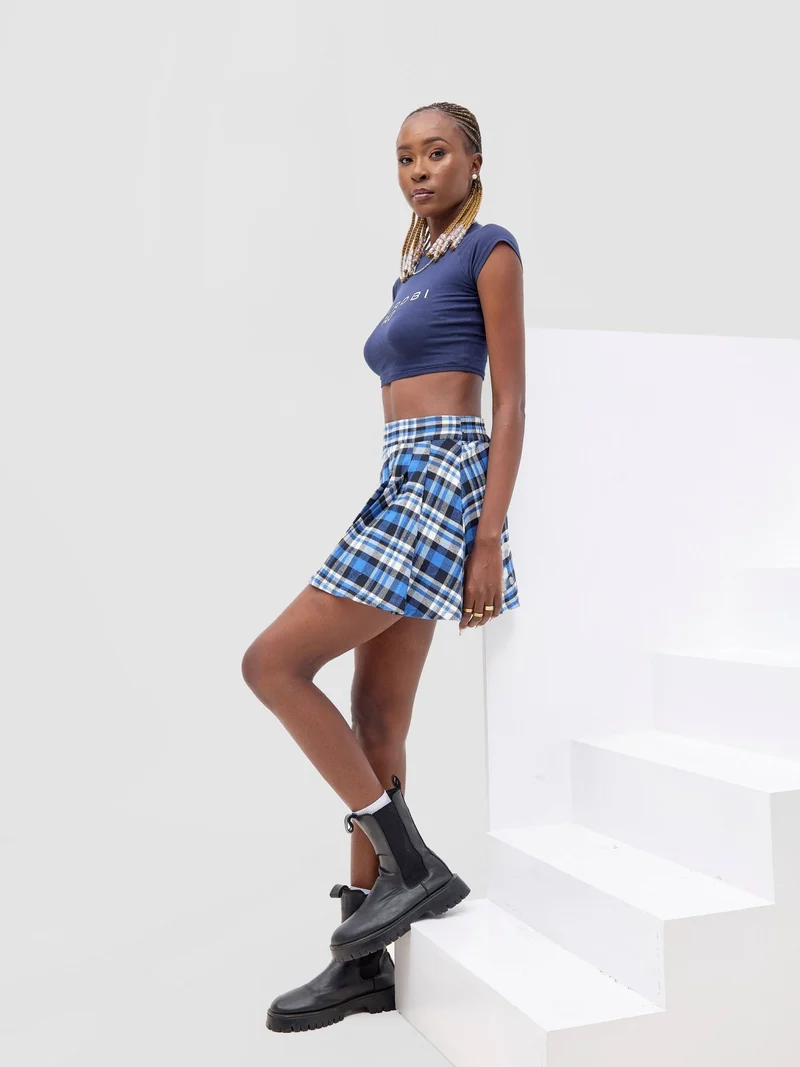Zoya X Metamorphisized 143 Raglan Sleeve Crop Top - Navy Blue