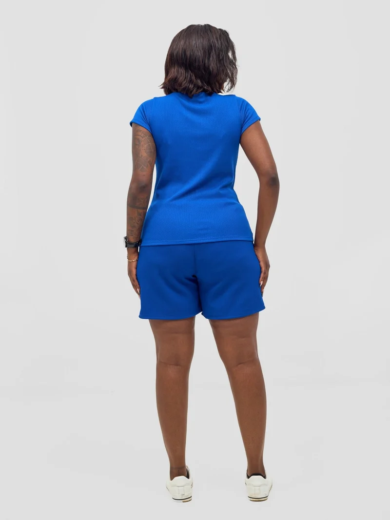 Vivo Chela Basic Cap Sleeve Top - Royal Blue