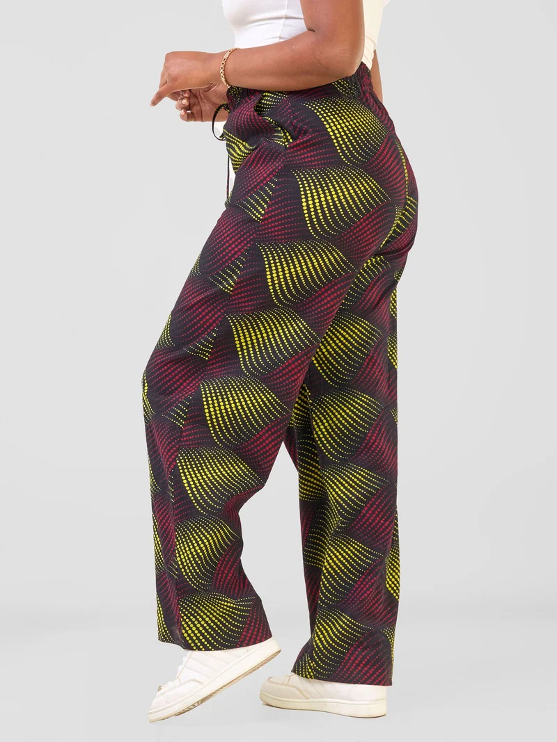 Safari Njano Wide Leg Pants - Shama Print