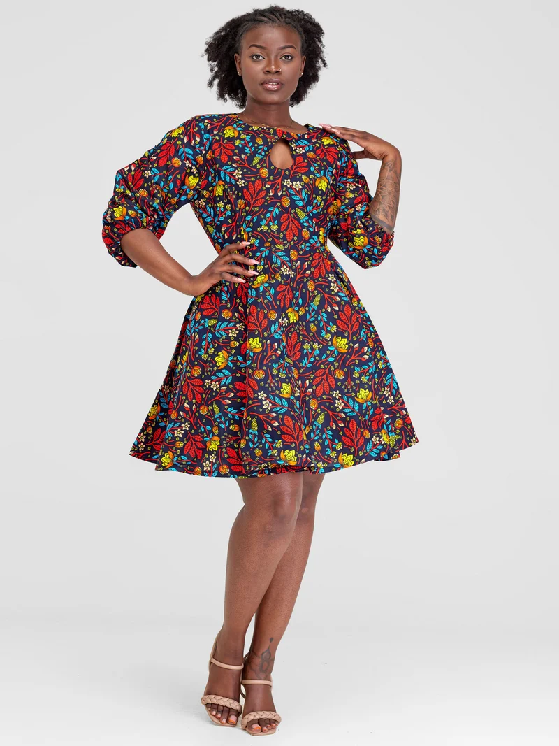 Izulu Keyhole dress - Red