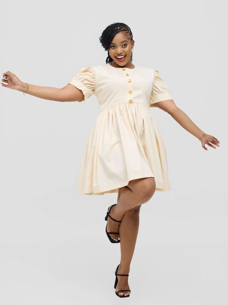 Izulu Roho Dress - Cream White