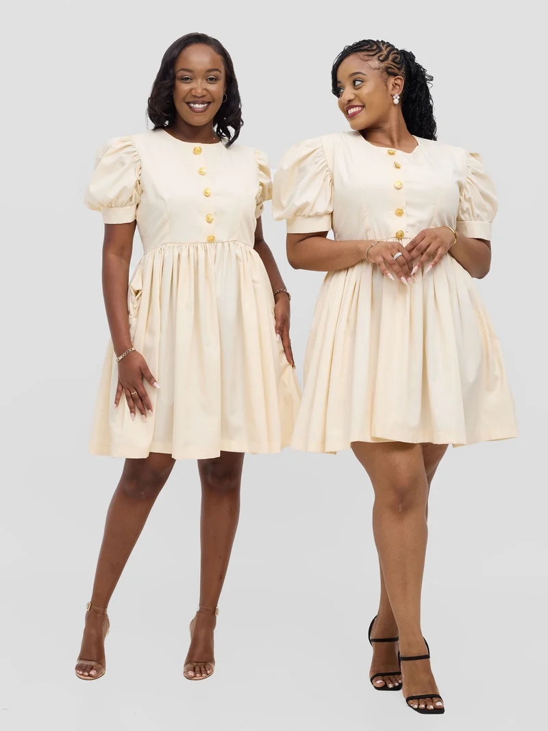 Izulu Roho Dress - Cream White