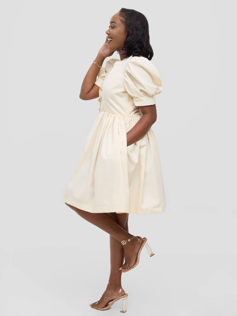 Izulu Roho Dress - Cream White