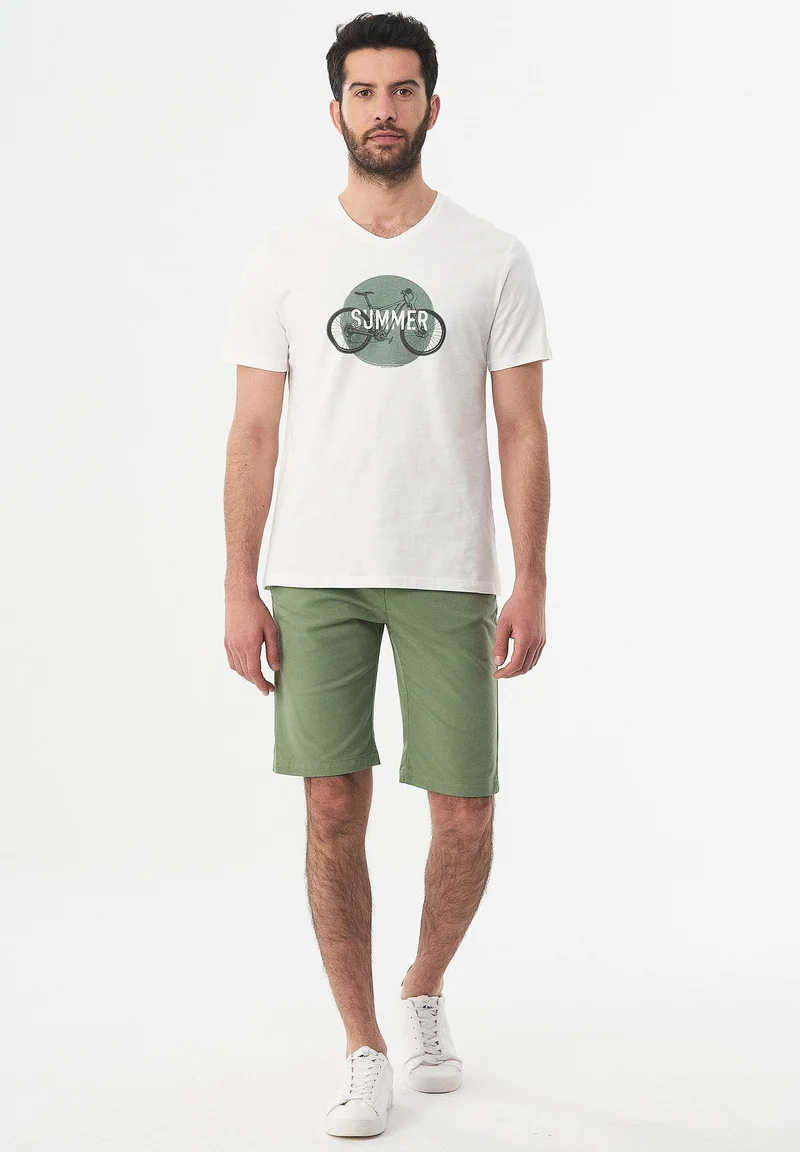 T-Shirt aus Bio-Baumwolle mit Fahrrad-Print