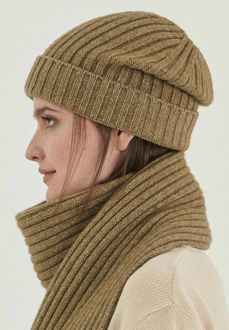 Unisex Strick-Beanie aus Bio-Merinowolle und Bio-Baumwolle