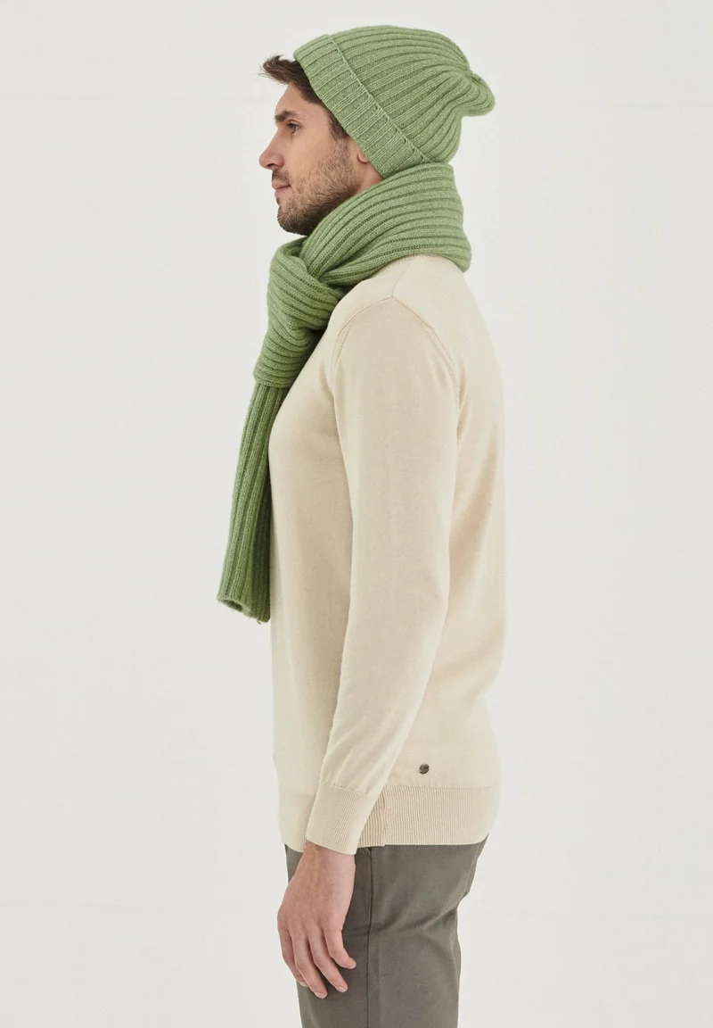 Unisex Strickschal aus Bio-Merinowolle und Bio-Baumwolle